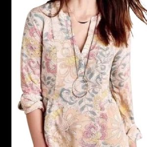 Anthropologie Maeve pastel floral blouse